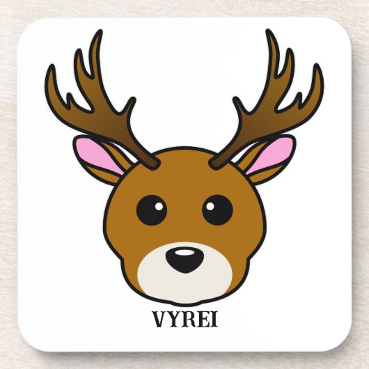 Cute Cartoon Deer Bier Onderzetter (Voorkant)