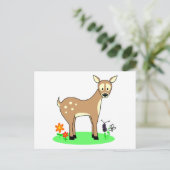 Cute Cartoon Deer Briefkaart (Staand voorkant)