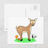 Cute Cartoon Deer Briefkaart (Voorkant / Achterkant)