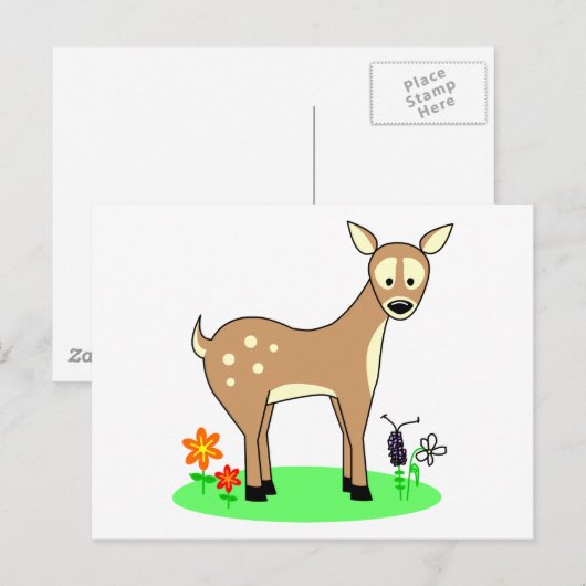 Cute Cartoon Deer Briefkaart (Voorkant / Achterkant)