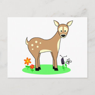 Cute Cartoon Deer Briefkaart