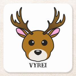 Cute Cartoon Deer Kartonnen Onderzetters