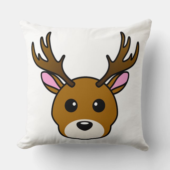 Cute Cartoon Deer Kussen (Voorkant)