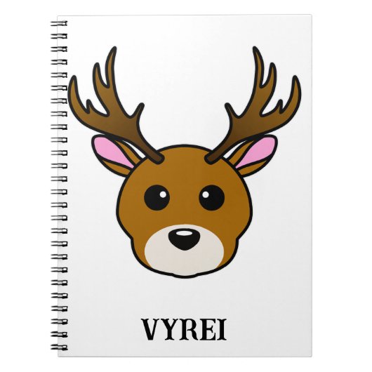 Cute Cartoon Deer Notitieboek (Voorkant)