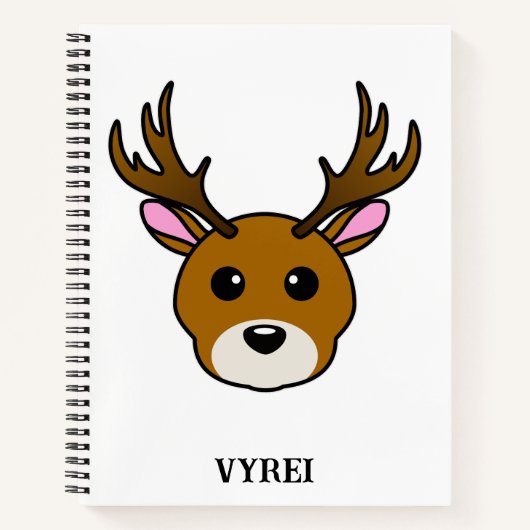 Cute Cartoon Deer Notitieboek (Voorkant)