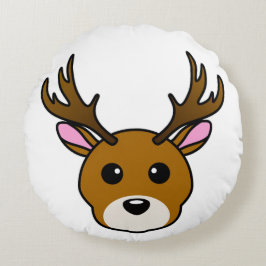 Cute Cartoon Deer Rond Kussen