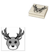 Cute Cartoon Deer Rubberstempel (Gestempeld)