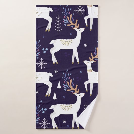 Cute cartoon deer seamless pattern, nursery backgr badhanddoek (Badhanddoek)