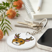 Cute Cartoon Deer Sleutelhanger (Voorkant Rechts)
