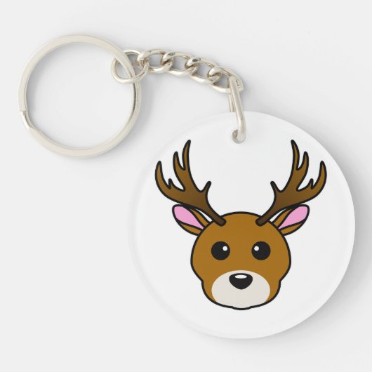 Cute Cartoon Deer Sleutelhanger (Voorkant)