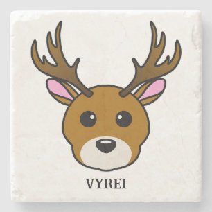 Cute Cartoon Deer Stenen Onderzetter