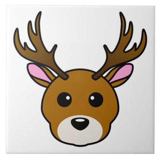 Cute Cartoon Deer Tegeltje (Voorkant)