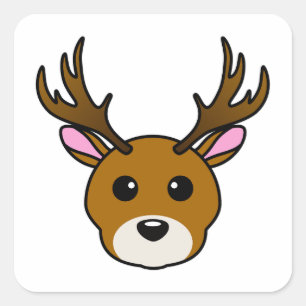 Cute Cartoon Deer Vierkante Sticker