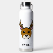 Cute Cartoon Deer Waterfles (Achterkant)