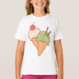 Cute Cartoon Dessert T-shirt voor Meisjes