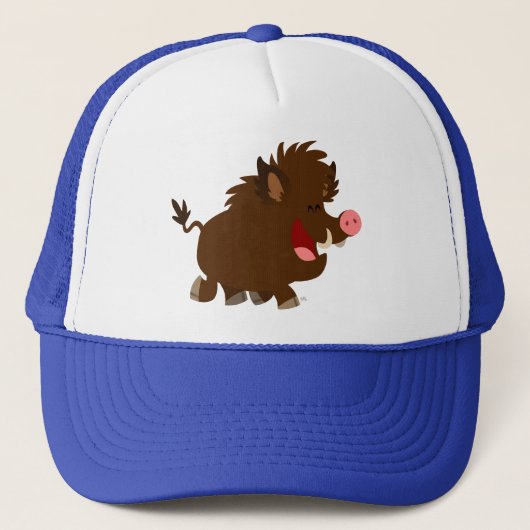 Cute Cartoon die Wild Boar Trucker Hat Trucker Pet (Voorkant)