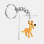 Cute Cartoon Dingo AcrylSleutelhanger Sleutelhanger (Voorkant Links)