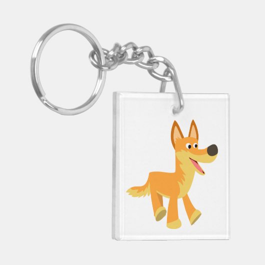 Cute Cartoon Dingo AcrylSleutelhanger Sleutelhanger (Voorkant Links)