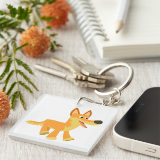Cute Cartoon Dingo AcrylSleutelhanger Sleutelhanger