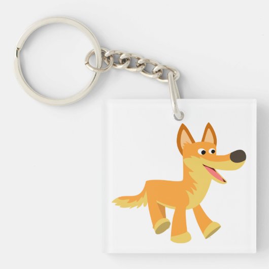 Cute Cartoon Dingo AcrylSleutelhanger Sleutelhanger (Voorkant)