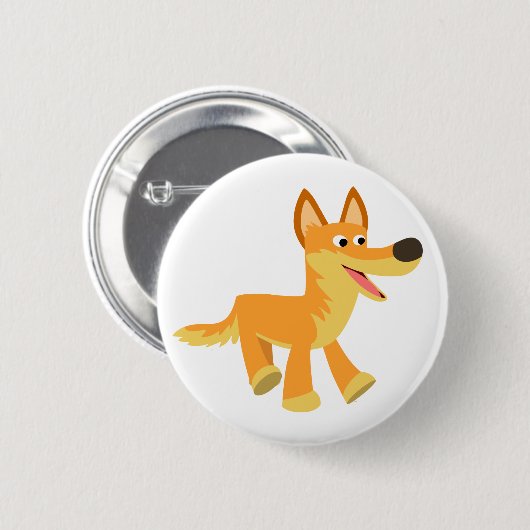 Cute Cartoon Dingo Button Badge (Voorkant /achterkant)
