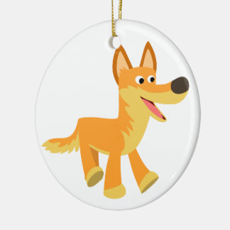 Cute Cartoon Dingo Keramisch Ornament