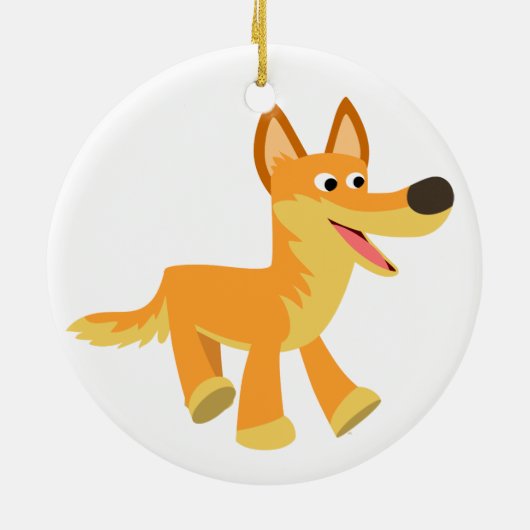 Cute Cartoon Dingo Keramisch Ornament (Achterkant)