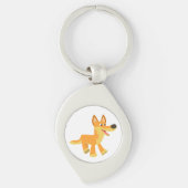 Cute Cartoon Dingo Metal Sleutelhanger (Voorkant)