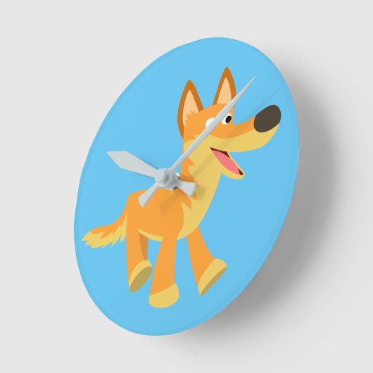 Cute Cartoon Dingo Ronde Klok (Hoek)
