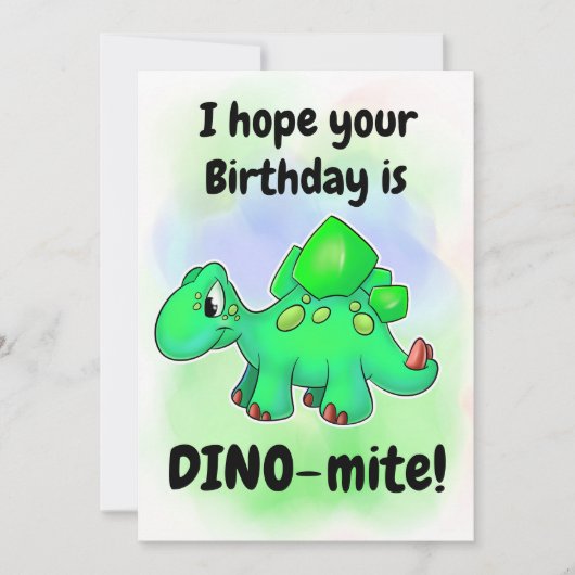Cute cartoon Dino Birthday Kaart (Voorkant)