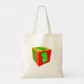 Cute Cartoon Dino Cube Art Tote Bag (Achterkant)