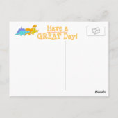 Cute Cartoon Dinos op de Geweldige meter die u ben Briefkaart (Achterkant)