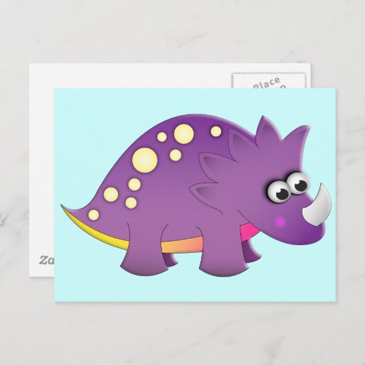 Cute Cartoon Dinosaur Briefkaart (Voorkant / Achterkant)