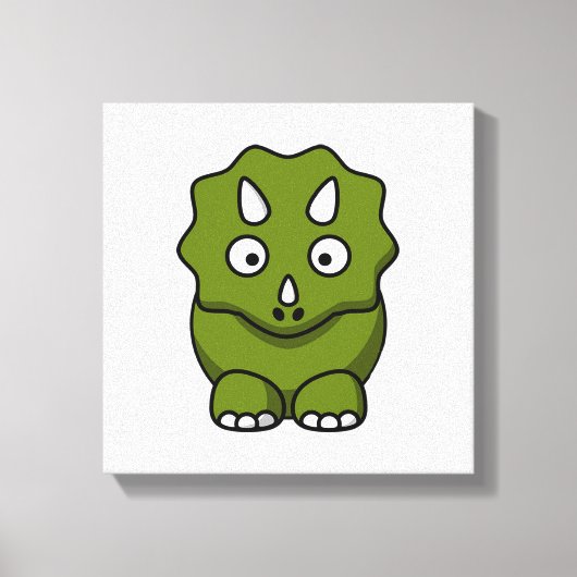 Cute Cartoon Dinosaur Canvas Afdruk (Voorkant)