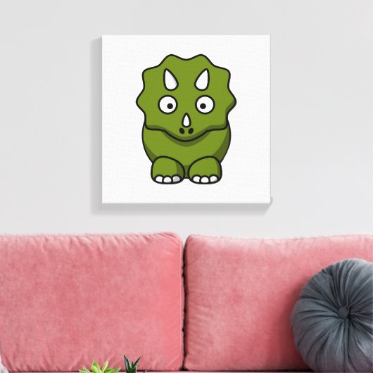 Cute Cartoon Dinosaur Canvas Afdruk (Insitu (Woonkamer))