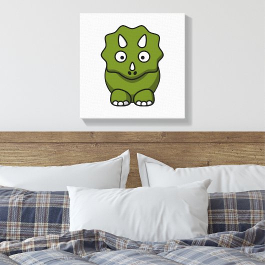 Cute Cartoon Dinosaur Canvas Afdruk (Insitu (Slaapkamer))