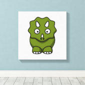Cute Cartoon Dinosaur Canvas Afdruk (Insitu (Houten vloer))