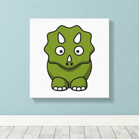 Cute Cartoon Dinosaur Canvas Afdruk (Insitu (Houten vloer))