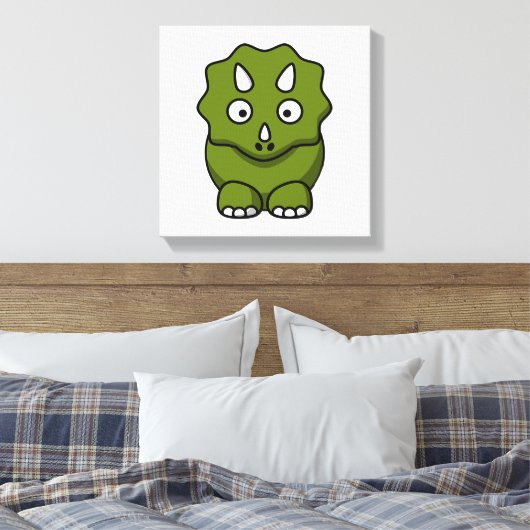 Cute Cartoon Dinosaur Canvas Afdruk (Insitu (Slaapkamer))