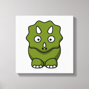Cute Cartoon Dinosaur Canvas Afdruk