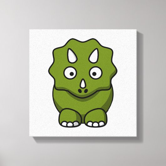 Cute Cartoon Dinosaur Canvas Afdruk (Voorkant)