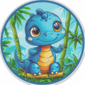 Cute Cartoon Dinosaur Leuke Kindersticker Sticker (Voorkant)