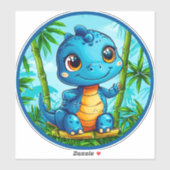 Cute Cartoon Dinosaur Leuke Kindersticker Sticker (Vel)