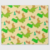 Cute Cartoon Dinosaur Pattern Cadeaupapier (Vlak)