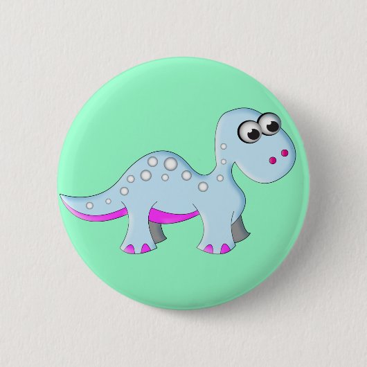 Cute Cartoon Dinosaur Ronde Button 5,7 Cm (Voorkant)