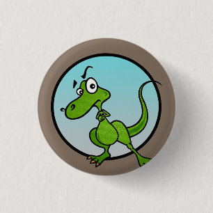 CUTE CARTOON DINOSAUR ROUND BUTTON
