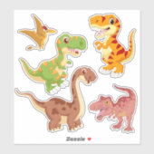 Cute Cartoon Dinosaur Sticker Set (Vel)