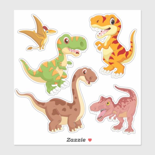 Cute Cartoon Dinosaur Sticker Set (Vel)