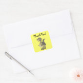 Cute cartoon dinosaur thank you vierkante sticker (Envelop)
