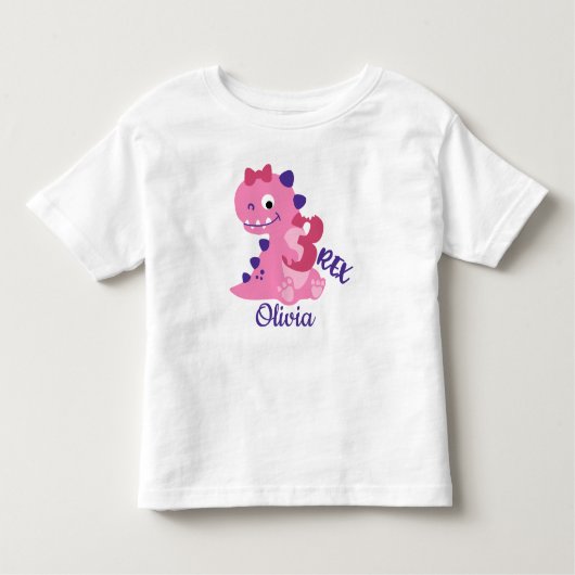 Cute Cartoon Dinosaurs 3rd Birthday Girl Kinder Shirts (Voorkant)